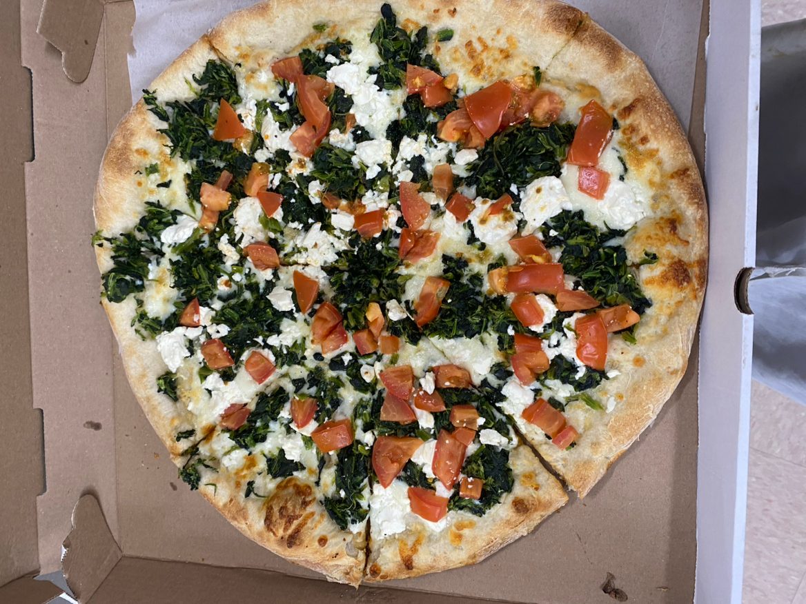 Original White Spinach Pizza.