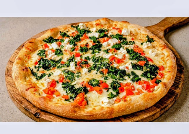 Original White Spinach Pizza.