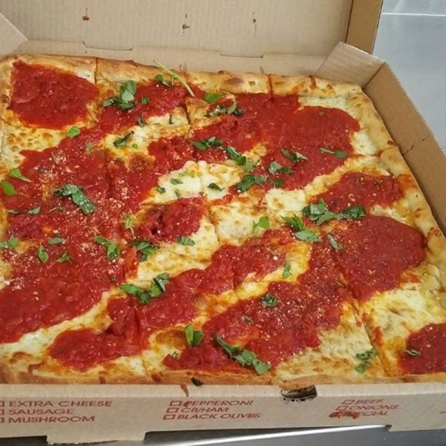 Grandma Pizza Upside Down.