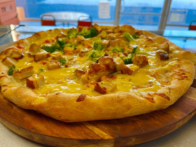 Chicken Honey Mustard Pizza.