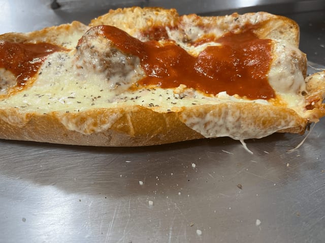 Meatball Parmigiana Hot Sub.