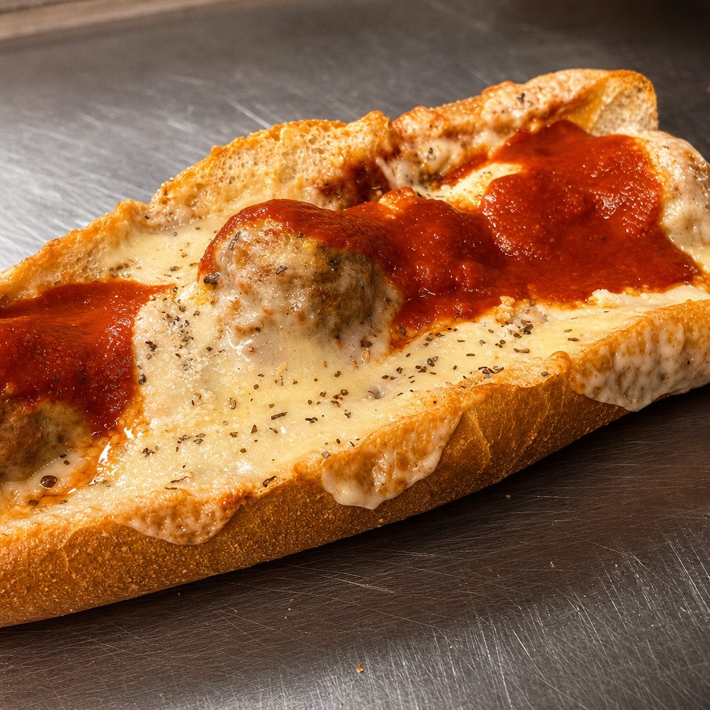 Meatball Parmigiana Hot Sub.