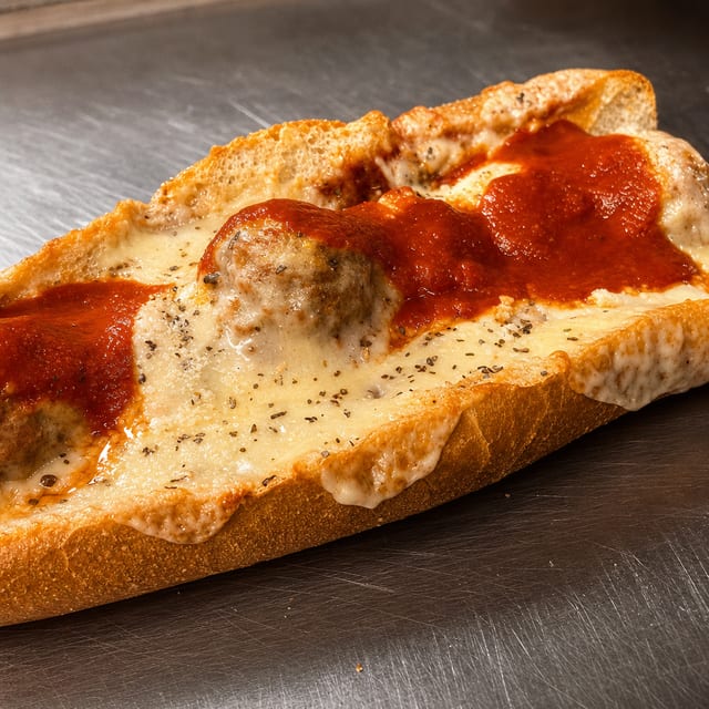 Meatball Parmigiana Hot Sub.