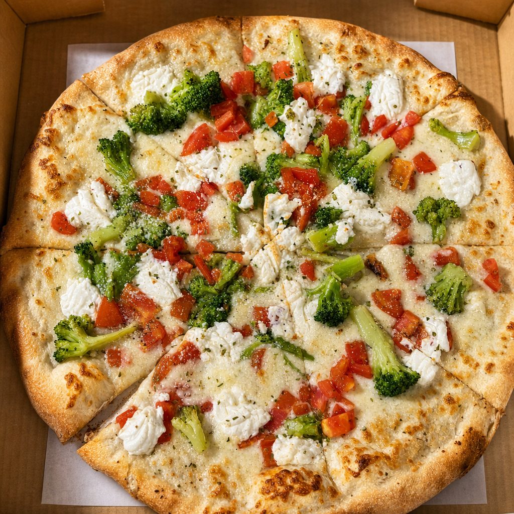 Original White Broccoli Pizza.