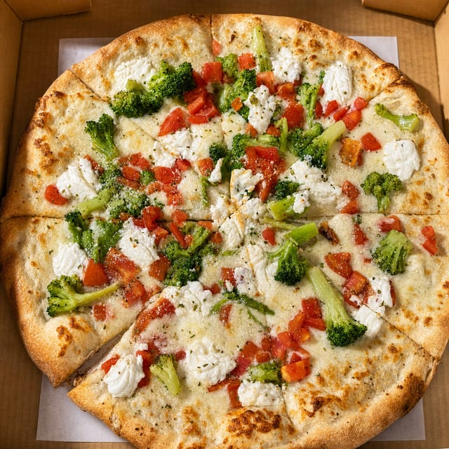 Original White Broccoli Pizza.